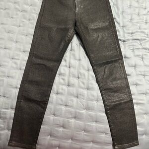 NWT AG Adriano Goldschmied Black Shimmery Skinny Ankle Jeans